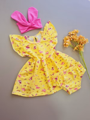 Vestido + calcinha + lacinho