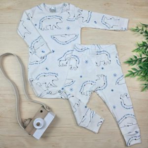 Conjunto Bebê Pagão Algodão Premium-Off Urso Polar