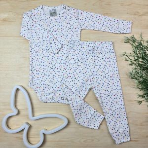 Conjunto Bebê Pagão Algodão Premium-Off Corações Coloridos