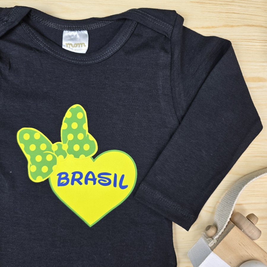Body Manga Longa Estampado - Laço com Coração - Imagem 2
