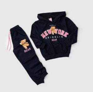 Conjunto Moletom Peluciado Infantil Feminino - Marinho